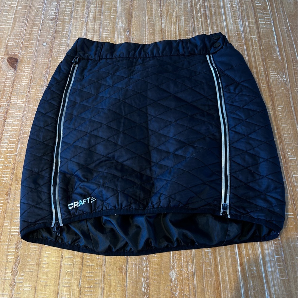 Craft Black Quilted Bubble Mini Running Skirt